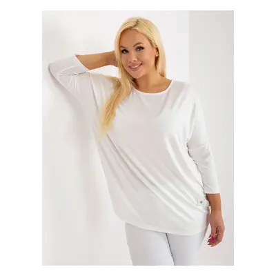 Basic Ecru blouse plus size with 3/4 sleeves