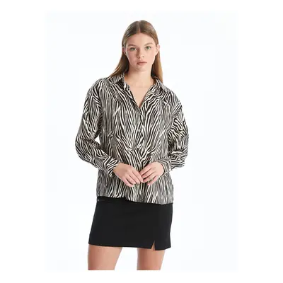 LC Waikiki Lcw Patterned Oversize Satin Women's Shirt