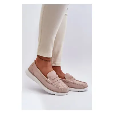 Sergio Leone Beige Suede Platform Loafers