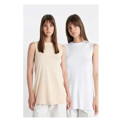 DEFACTO 2-Pack Stand Collar Sleeveless Undershirt Tunic Lining