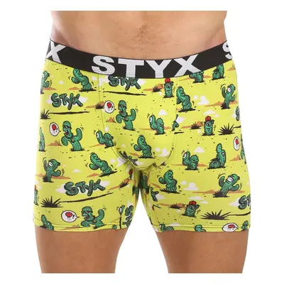 Men's boxers Styx long art sports rubber cacti