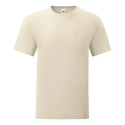 Beige men's t-shirt with combed cotton Iconic sleeve Fruit of the Loom