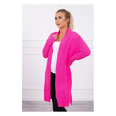 Cardigan sweater weave braid pink neon