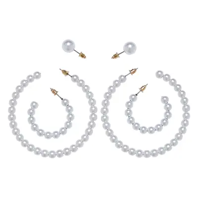 Pearl hoop earrings 3-pack