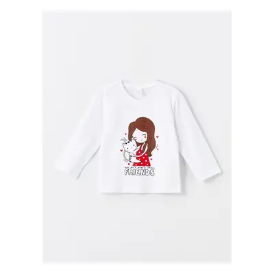 LC Waikiki Crew Neck Long Sleeve Printed Baby Girl T-Shirt