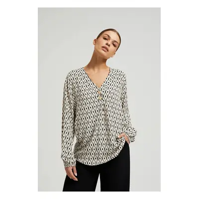 Women's blouse Moodo with pattern - beige