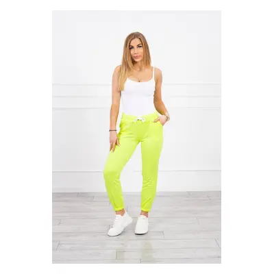 Yellow neon cotton trousers