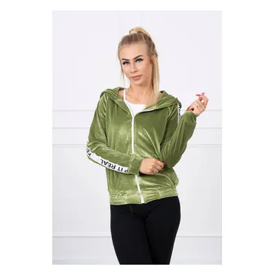 Velour hoodie green