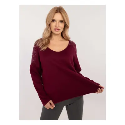 Burgundy women's oversize sweater