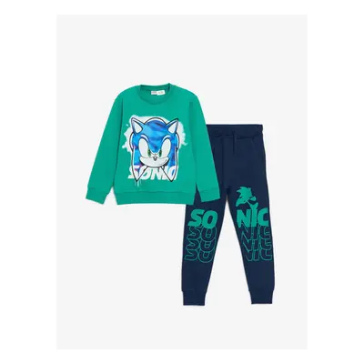 LC Waikiki Boys' Crew Neck Sonic Printed Long Sleeve Sweatshirt & Sweatpants