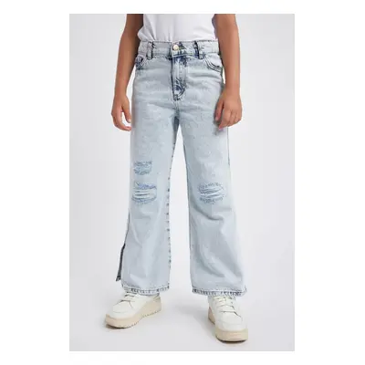 DEFACTO Girl's Wide Leg Ripped Detailed Wide Leg Jeans