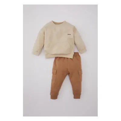 DEFACTO Baby Boy Printed Sweatshirt Sweatpants Set of