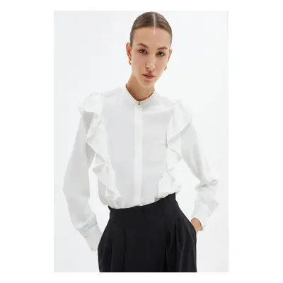 Koton Women's Off White Shirt