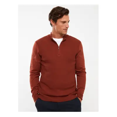 LC Waikiki Zippered High Collar Long Sleeve Men's Knitwear Sweater