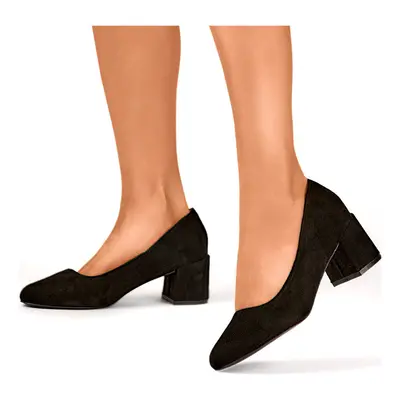 primohurt Suede low-heeled pumps, classic black women's low-heeled shoes