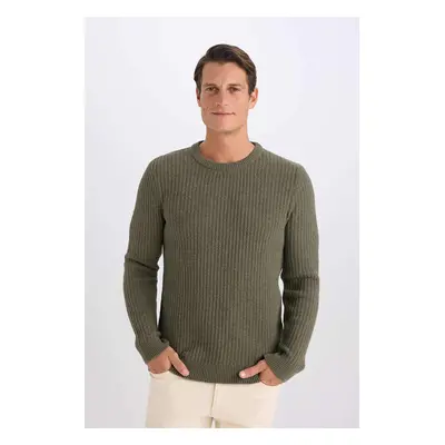 DEFACTO Standard Fit Crew Neck Textured Knitwear Sweater E0811ax24wn