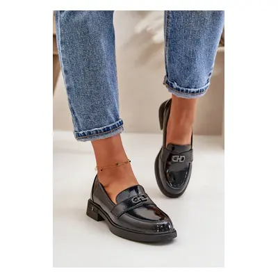 Patent Leather Women's Loafers - Black Vinceza