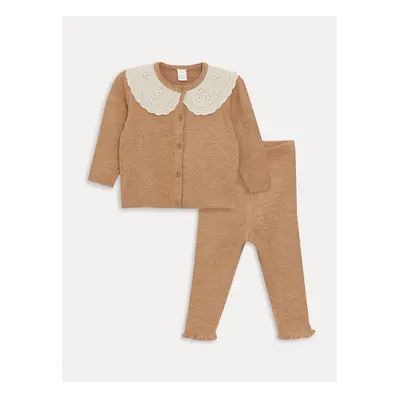 LC Waikiki Baby Collar Knitwear Cardigan and Trousers 2-Pack Set