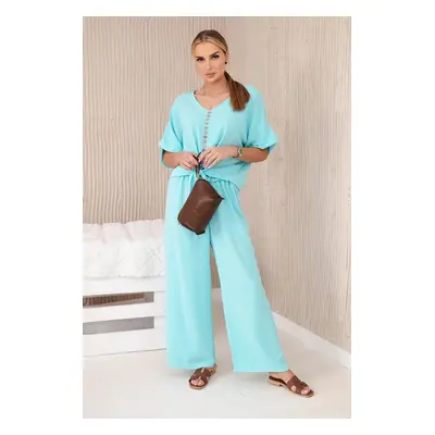 Women's set blouse + trousers - mint