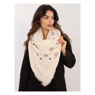 Light beige women's scarf with print