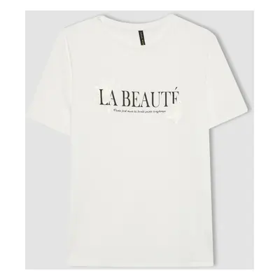 DEFACTO Regular Fit Crew Neck Printed Short Sleeve T-Shirt