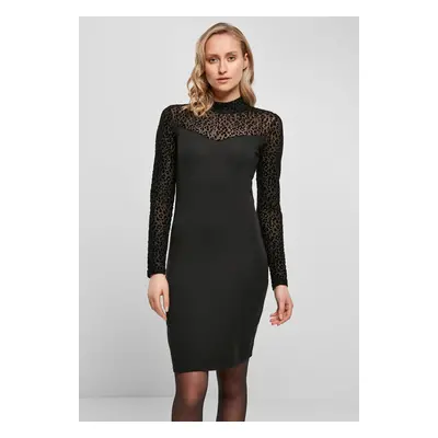 Women's Lace Dress with Turtle Neck Black