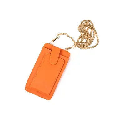 Mio Gusto Orange Color Women's Wallet And Phone Bag With Chain Strap