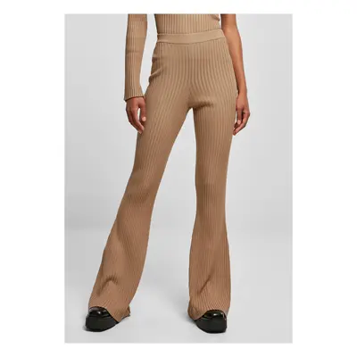 Women's unionbeige flared ribbed knit leggings