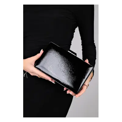 LuviShoes DESTINY Black Patent Leather Women Evening Bag