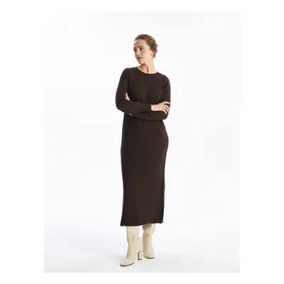 LC Waikiki Crew Neck Straight Long Sleeve Women's Knitwear Dress