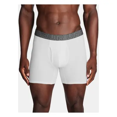 Set of three men's boxer shorts in white Under Armour UA Performance Cotton 6in