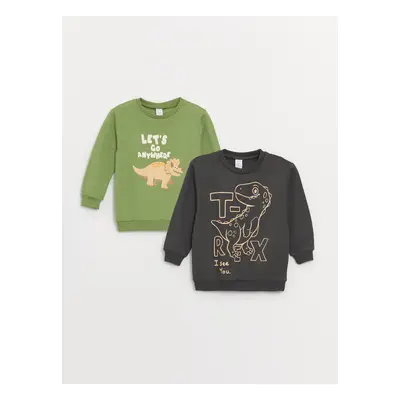 LC Waikiki Crew Neck Long Sleeve Printed Baby Boy Sweatshirt 2-Pack