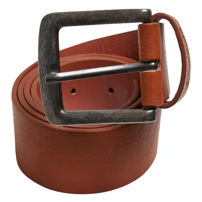 Imitation leather belt cognac brown