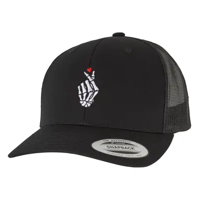 Bones Hand Heart Retro Trucker Cap Black