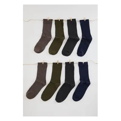 Trendyol Multi-Colored Unisex 8-Pack Cotton Melange Sock-Long Socks