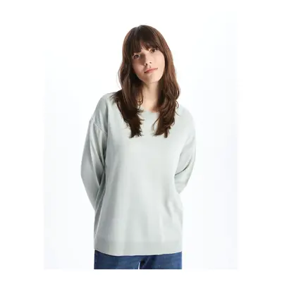 LC Waikiki Crew Neck Plain Long Sleeve Oversize Women's Knitwear Sweater