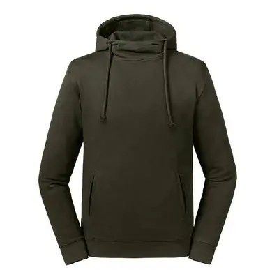 Olive Unisex Sweatshirt Pure Organic High Collar Hooded Sweat Russell