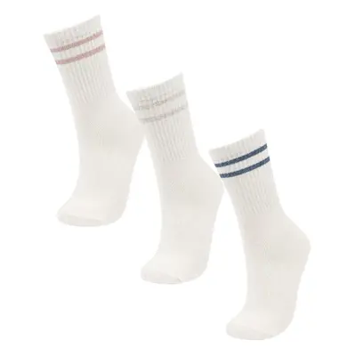 DEFACTO Women's 3-Piece Cotton Long Socks