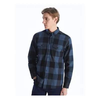 LC Waikiki Regular Fit Long Sleeve Plaid Gabardine Men's Shirt