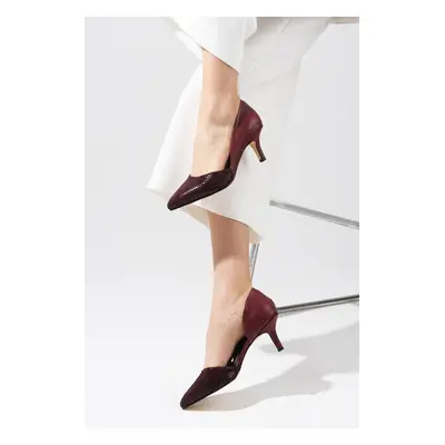 Mio Gusto Rene Claret Red Women's Short Heeled Shoes