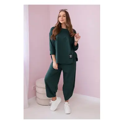 Dark green cotton tracksuit