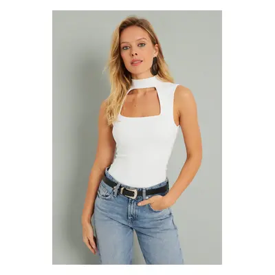 Cool & Sexy Women's Window Blouse White