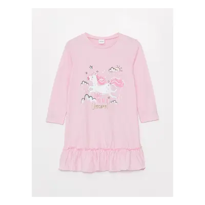 LC Waikiki LCW Kids Crew Neck Printed Girls' Nightgown