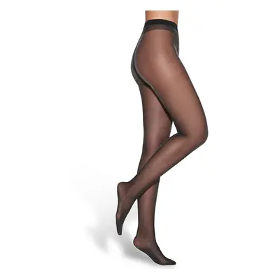 Glitter tights with silver thread, DEN, black