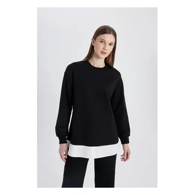 DEFACTO Regular Fit Long Sleeve Sweatshirt Tunic