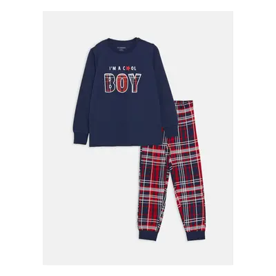 LC Waikiki Crew Neck Printed Long Sleeve Boys' Pajama Set