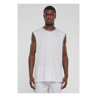 Men's Striped Mesh tank top white