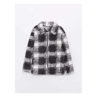 LC Waikiki Lcw Comfortable Plaid Plush Oversized Shirt Jacket