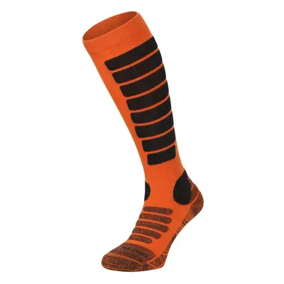 Sports knee-high socks made of merino wool ALPINE PRO RODE neon shocking orange