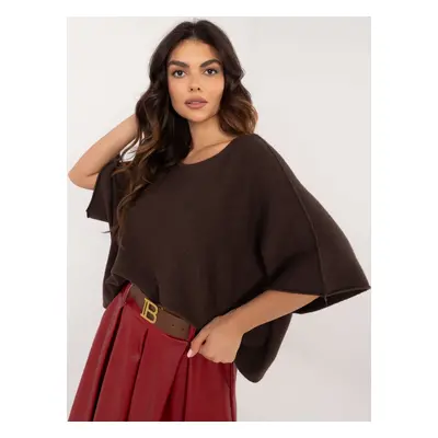 Dark brown short oversize sweater